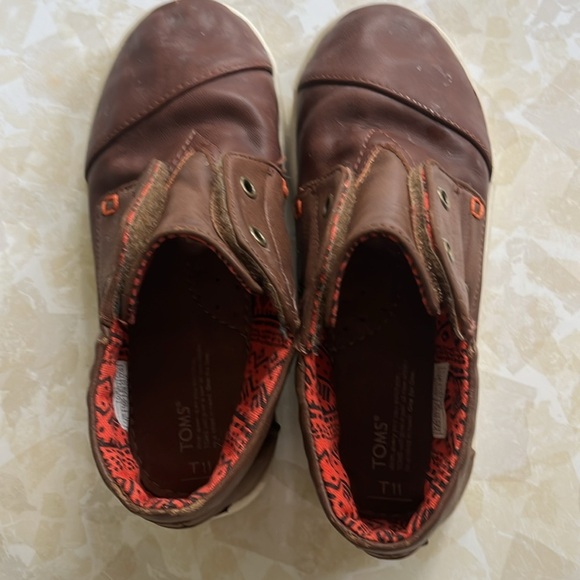 Tiny Toms Paeso Shoes T11 Brown Faux Leather - Picture 5 of 8